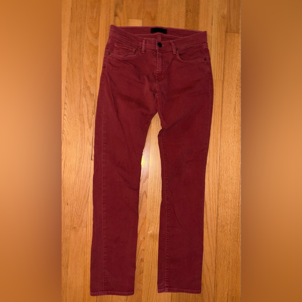 J Brand Tyler Burgundy/Wine Men’s Jeans — Size 31 — Slim Straight